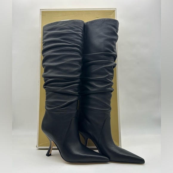 Michael Kors Luna Black Leather Slouch Boots | Women’s Size 6M | New with Box - Picture 9 of 12